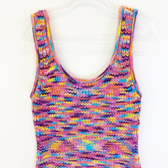 Staud Gardenia Mini Knit Dress xl colorful Barbie - Picture 10 of 12